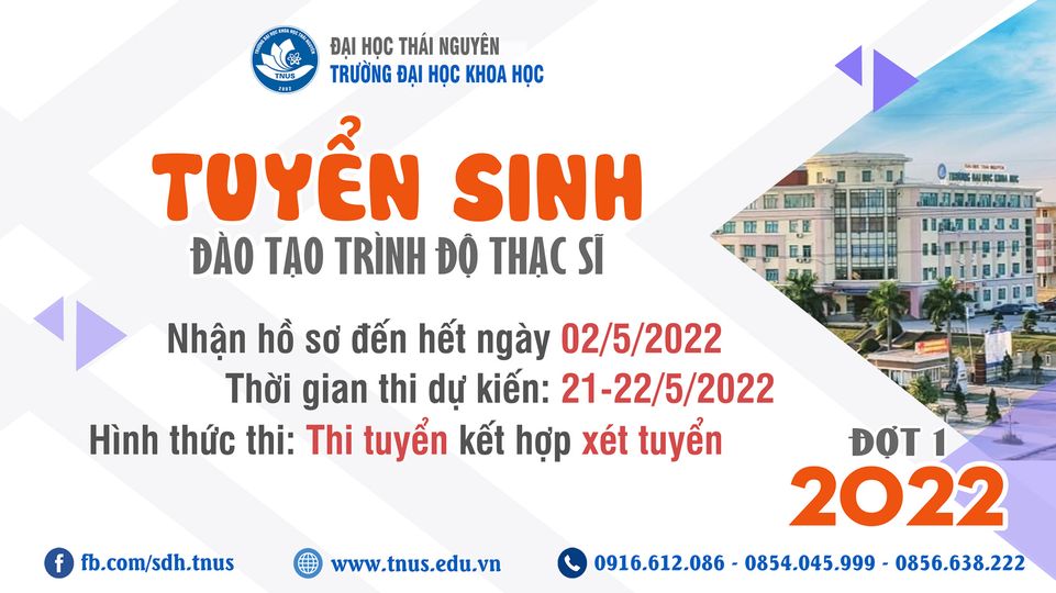 Thông báo tuyển sinh Thạc sĩ ngành Quản lý Tài nguyên và Môi trường Đợt 1 - năm 2022
