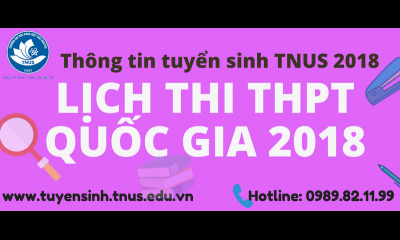 CÔNG BỐ CHÍNH THỨC LỊCH THI THPT QUỐC GIA NĂM 2018